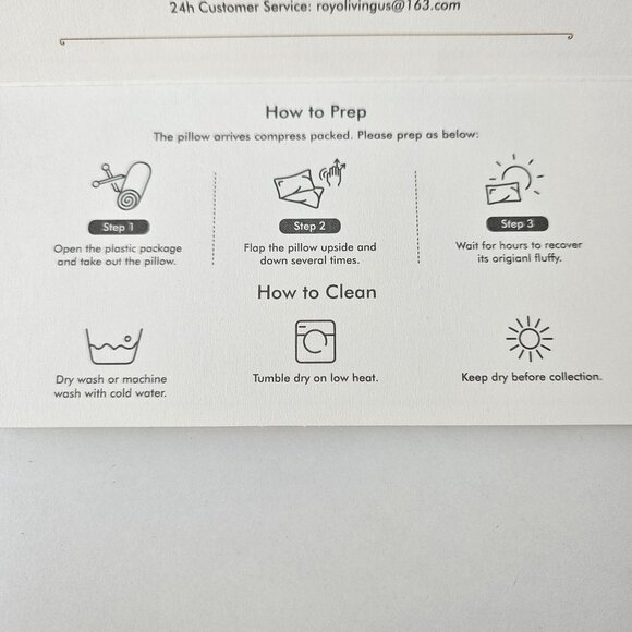 Royoliving Premium Duck Feather Down Bed Pillow Comfort Queen Size 30"x 20" Gift - Picture 11 of 11